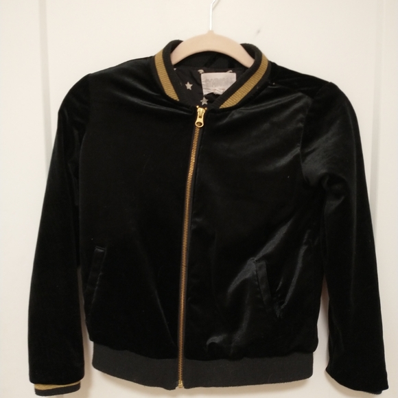 Gymboree black velvet bomber jacket - Picture 2 of 2